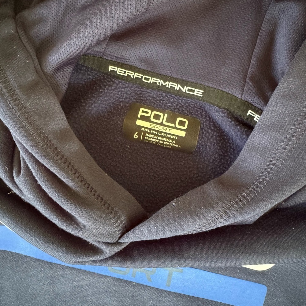 Ralph Lauren Polo Sport Fleece Navy Blue pullover hoodie. Boys size 6 - Picture 7 of 7